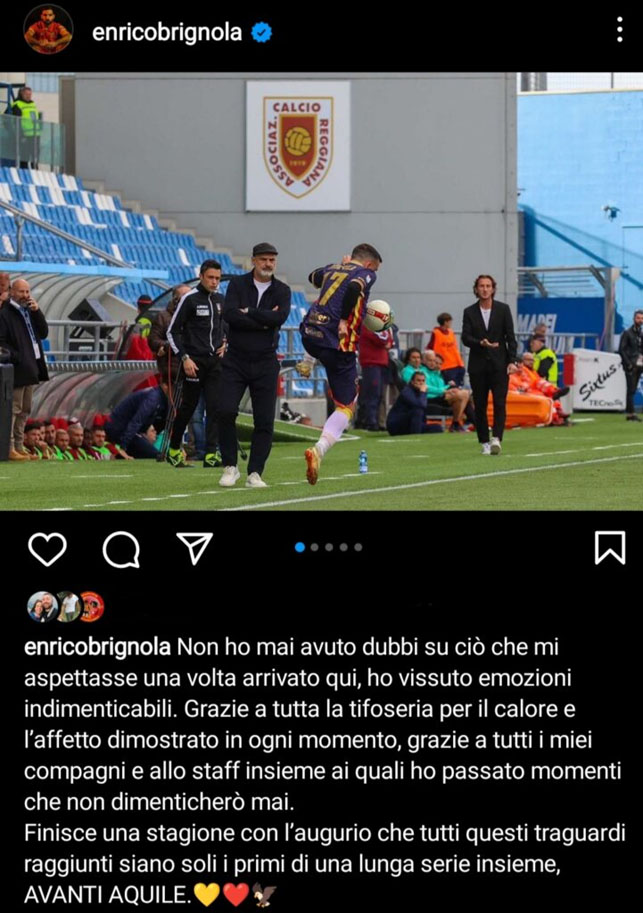 Brignola Post Brignola: “Ho vissuto emozioni indimenticabili”
