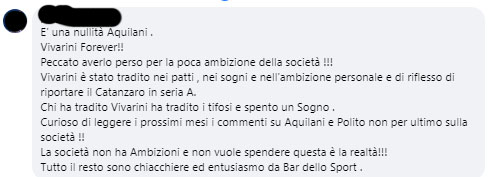 Post fb Catanzaro, su quel carro dei vincitori ci sono saliti anche i “prenditori” bravi a fare calcio con i soldi degli altri.